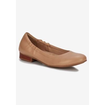 Extra Wide Width Women's Tess Flat by Ros Hommerson in Nude Leather (Size 7 1/2 WW)