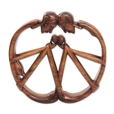 Eternal Love,'Wood statuette'