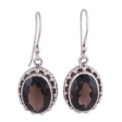 'Dazzle' - Smoky Quartz Earrings Sterling Silver Jewelry