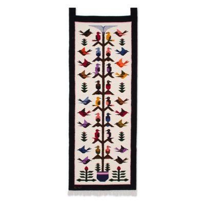 Wool tapestry, 'Hummingbird Song'
