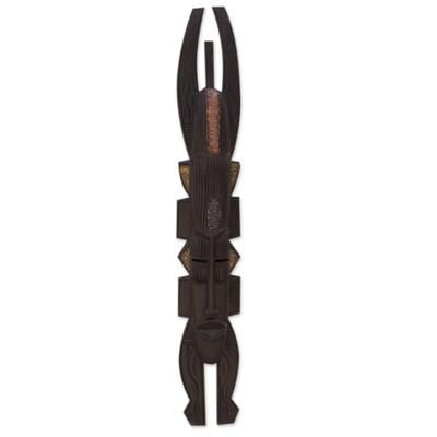 Ashanti wood mask, 'Royal Horns'