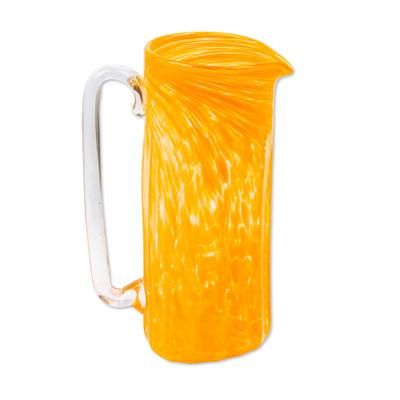 Garden Relaxation in Marigold,'Recycled Glass Pitchers and Tumblers in Orange (Set for 6)'