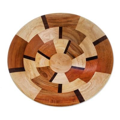 Wheels,'Handmade Wood Serving Bowl from Guatemala'