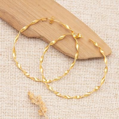 'High-Polished 18k Gold-Plated Brass Half-Hoop Earrings'