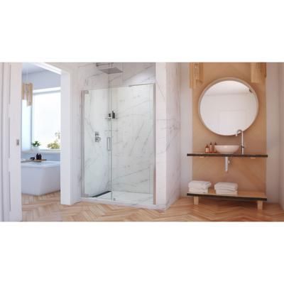 Dreamline DreamLine Elegance-LS 62 - 64 inch W x 72 inch H Frameless Pivot Shower Door in Brushed Nickel SHDR-4334300-04