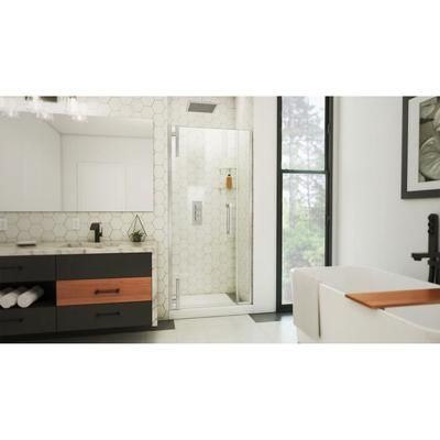 Dreamline DreamLine Ascend 36 1/2 - 37 1/2 inch W x 72 inch H Frameless Pivot Shower Door in Brushed Nickel SDAD365720VXX04