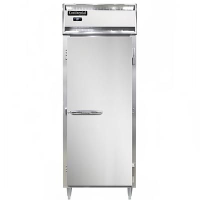 Continental D1RENSS 28 1/2" 1 Section Reach In Refrigerator, 1 Right Hinge Solid Door, Top Compressor, 115v, Silver