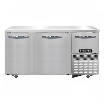 Continental FA60N-U 60" W Undercounter Freezer w/ 3 Sections & 3 Doors, 115v, Stainless Steel