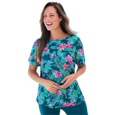 Plus Size Women's The Swim Tee by Swim 365 in Mediterranean Floral (Size 38/40)