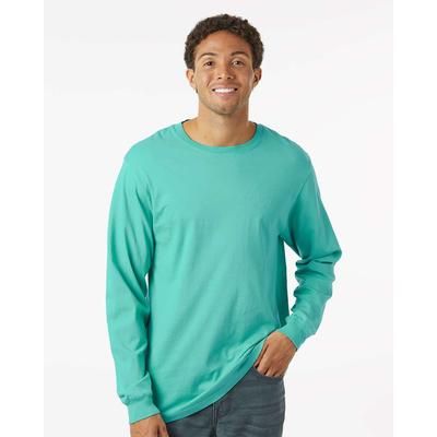 SoftShirts 220 Classic Long Sleeve T-Shirt in Seafoam size Large | Cotton/Canvas Blend