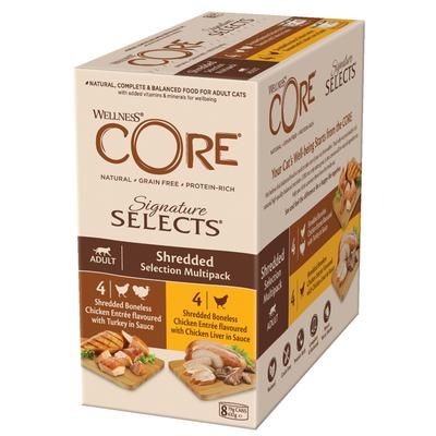 8x79g Shredded Selection Signature Selects Adult Wellness Core Wet Cat Food