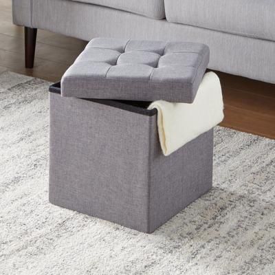 Single Foldable Ottoman by BrylaneHome in Gray