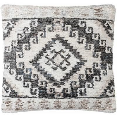 Jayna 14"L x 22"W Rustic Black/White/Light Slate/Medium Brown Throw Pillow - Boutique Rugs