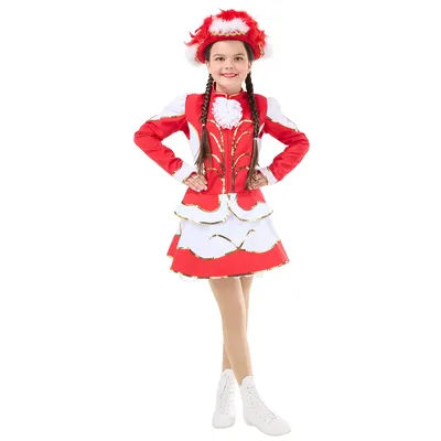 buttinette Déguisement de majorette avec jupe cloche pour enfants, rouge