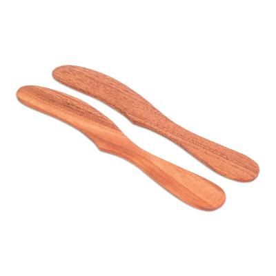 'Forest Sigh' (pair) - Handcrafted Cedar Wood Spreader Knives
