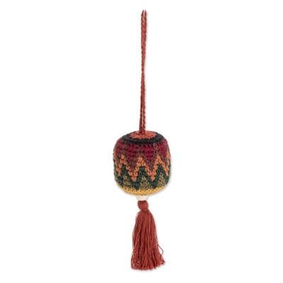 Classic Fun,'Traditional Knit Cotton Footbag Ornament in Warm Hues'