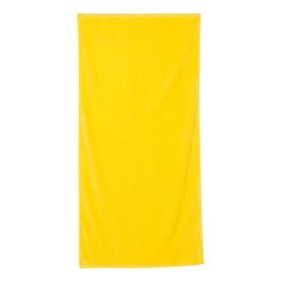 Q-Tees QV3060 Velour Beach Towel in Yellow | Cotton