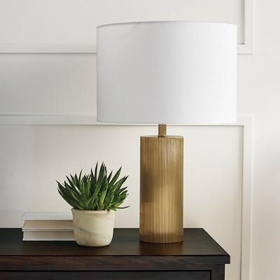 Calloway Ribbed Brass Table Lamp - Frontgate