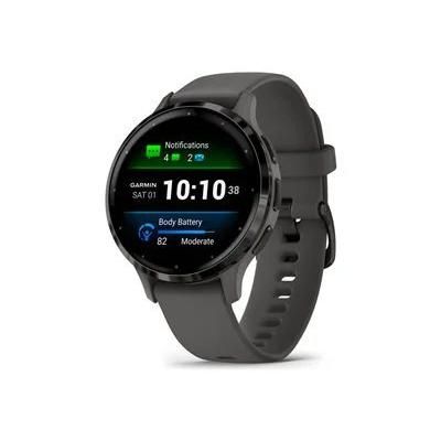 Garmin Venu 3S Slate Stainless Steel GPS Smartwatch with Pebble Gray Case and Silicone Band