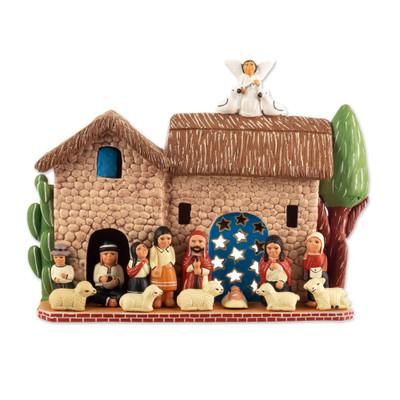 Ceramic nativity scene, 'A Wonderful Christmas'