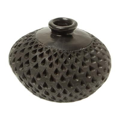 Bartolo Black,'Handmade Black Clay Decorative Vase'