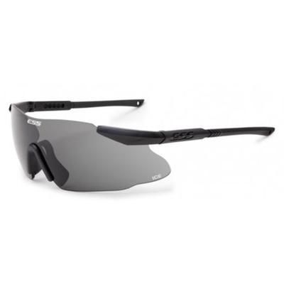 ESS ICE ONE Ballistic Eyeshield Kit Black FrameNosepieceSmoke Gray LensPouch 740-0440