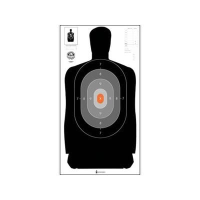 Action Target B-27NCJA Dark-to-Light Silhouette Target 100 Per Case Black/Gray/Orange 24in x 45in B-27NCJA