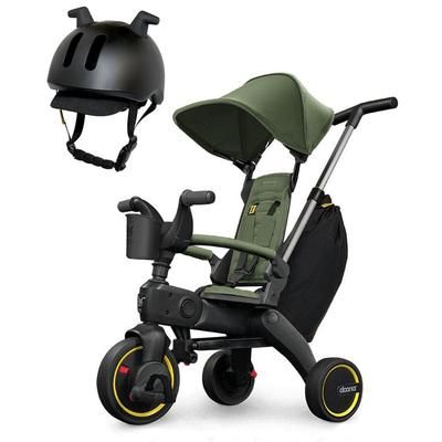 Doona Liki Trike S3 + Liki Helmet Bundle - Desert Green / Black