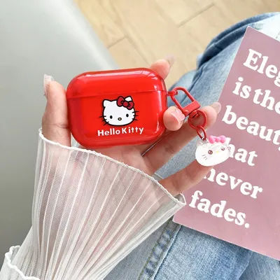 Étui AirPods 4 1 2 3 Pro 2021, dessin animé mignon Sanrio Hello Kitty, housse de protection en TPU