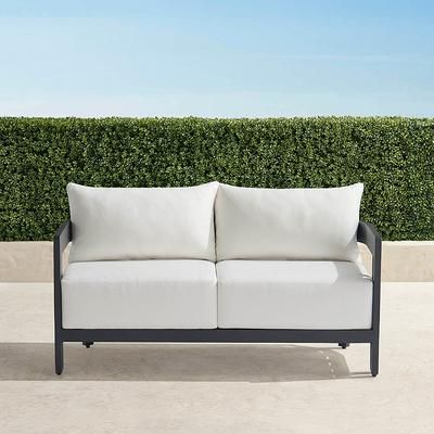 Porticello Loveseat in Matte Black Aluminum - Seaglass - Frontgate