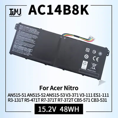 Batterie AC14B8K pour Acer Nitro 5 AN515-51 AN515-52 AN515-53 Aspire V3-371 V3-111 ES1-111 ES1-512 R3-131T R5-471T R7-371T R7-372T