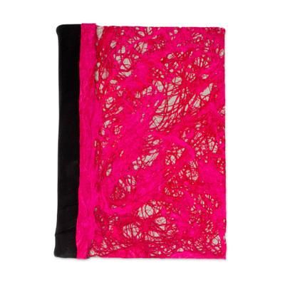 Fuchsia Delicacy,'Recycled Paper Journal with Fuchsia Motifs from Mexico'