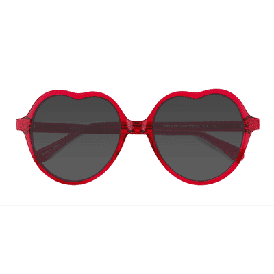 Female s heart Crystal Red Acetate Prescription sunglasses - Eyebuydirect s Amora