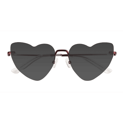Female s heart Shiny Red Metal Prescription sunglasses - Eyebuydirect s Priya