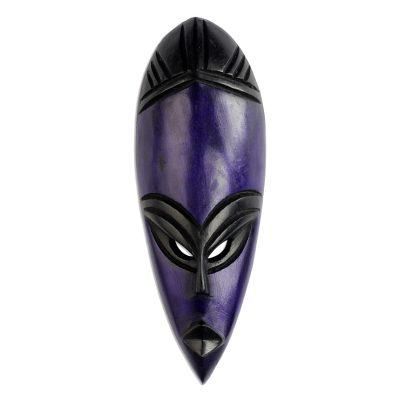 Akiti Beauty,'African Sese Wood Mask in Cobalt from Ghana'
