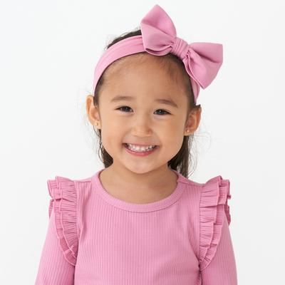 Garden Rose Luxe Baby Girl Soft & Stretchy Bamboo Bow Headbands - 4T - 8 Years