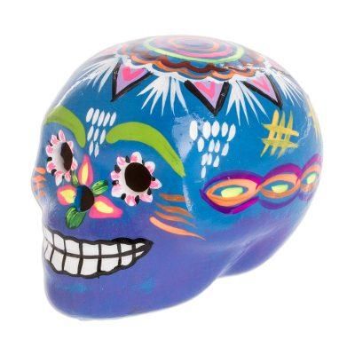 Fantasy Skull,'Artisan Crafted Small Ceramic Sculpture'