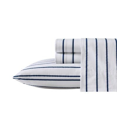 Brenton Stripe Navy Queen Sheet Set