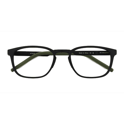Male s rectangle Matte Black Plastic Prescription eyeglasses - Eyebuydirect s Attain