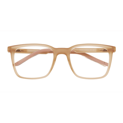 Unisex s square Matte Crystal Brown Plastic Prescription eyeglasses - Eyebuydirect s Accelerate