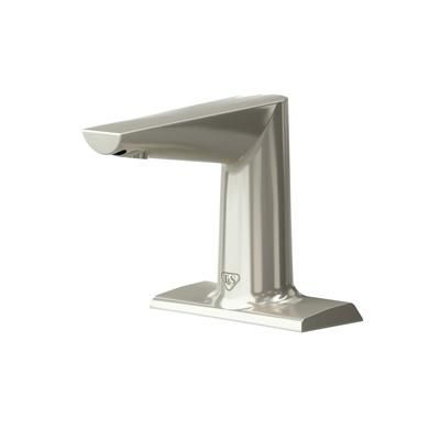 T&S ECW-3163-BN WaveCrest Deck Mount Electronic Faucet - 4" Centerset, Fixed Spout, Battery Operated, Brushed Nickel