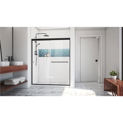 Dreamline DreamLine Alliance Pro LT 56 - 60 inch W x 70 3/8 inch H Semi-Frameless Bypass Shower Door in Matte Black SDAT60W700VXX09