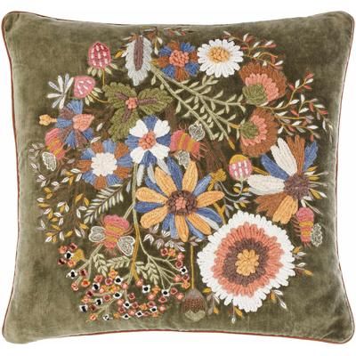 Tanav 13"L x 21"W Cottage Cotton Medium Gray/Pearl/Dark Brown/Camel/Sage/Taupe/Pale Pink Lumbar Pillow - Boutique Rugs