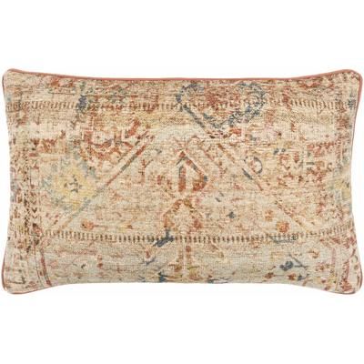 Shuya 22" Square Traditional Cotton Brick Red/Tan/Camel/Light Wood/Pearl/Terracotta/Sandstone/Mustard/Slate Blue/Rust Lumbar Pillow - Boutique Rugs