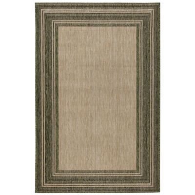 Liora Manne Carmel Multi Border Indoor/Outdoor Rug by Trans-Ocean Import in Green (Size 39" X 59")