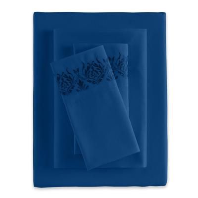 Amelia Sheet Set by BrylaneHome in Navy (Size KING)