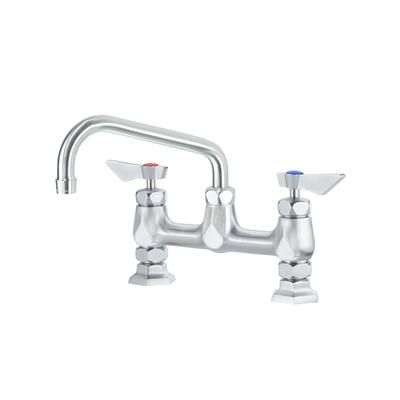 Krowne DX-906 Deck Mount Faucet w/ 6" Swing Spout - 8" Centers, Stainless Steel