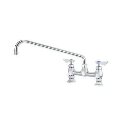 Krowne DX-916 Deck Mount Faucet w/ 16" Swing Spout - 8" Centers, Stainless Steel