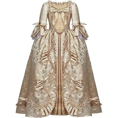Vintage Rococò Vittoriano Maxi Abito da Ballo Taglie Forti Normale A sbuffo Principessa Collo quadrato Costume Per donna Reale Halloween Carnevale Mascherata Feste Halloween Performance Adulti Vestito