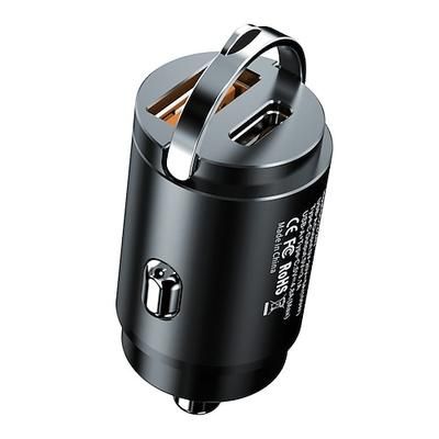 Seametal 100w caricabatteria da auto usb super carica usb-a usb-c adattatore per accendisigari caricatore del telefono nascosto per iphone huawei samsung